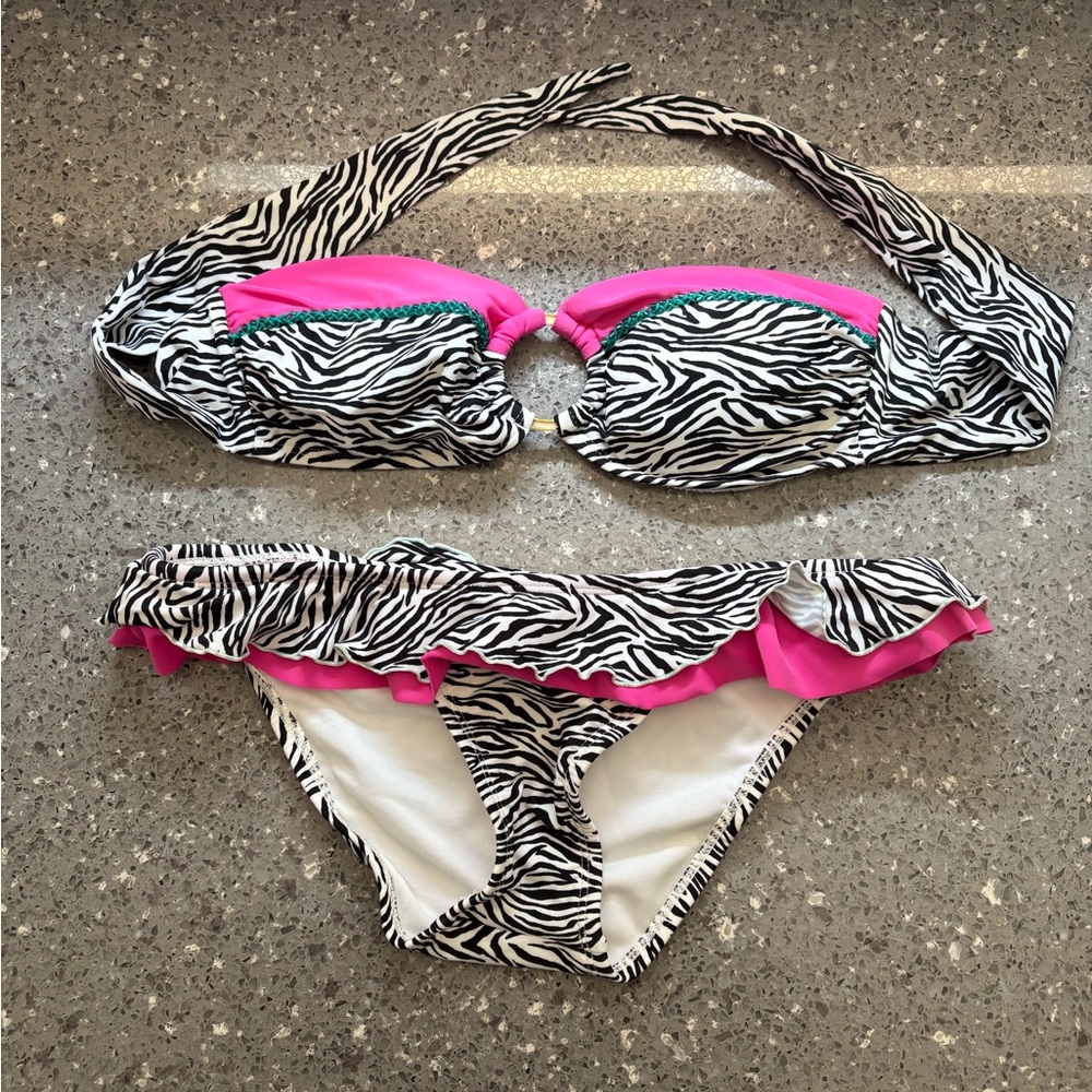 Zebra Print Pink Bikini Set